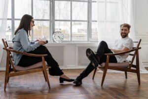 A man in therapy in North Wales