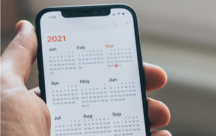 A phone calendar