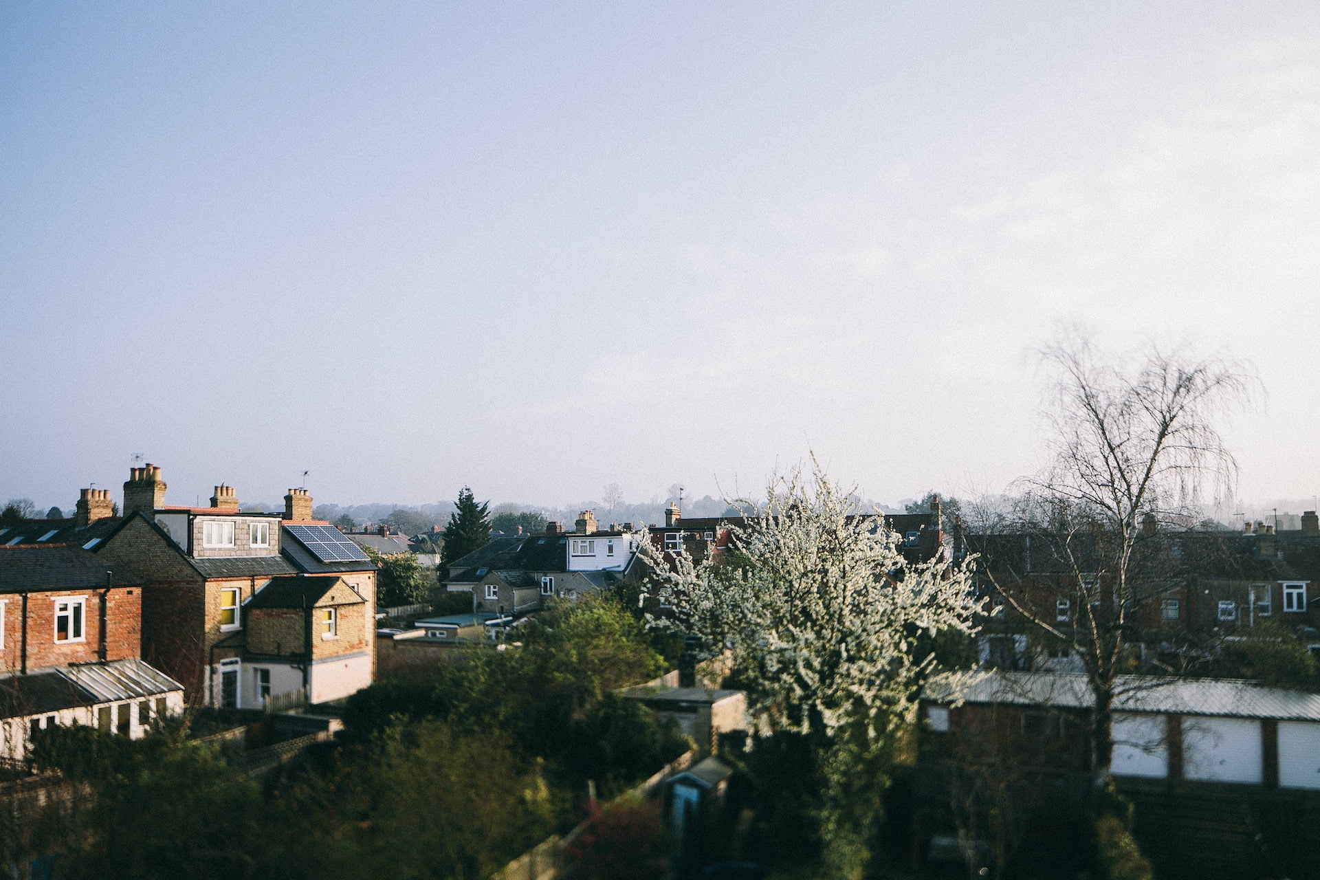 houses in the morning