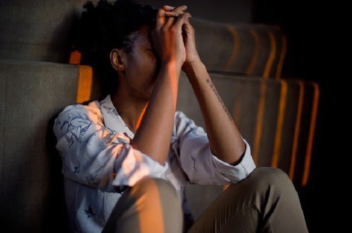 Woman looking stressed