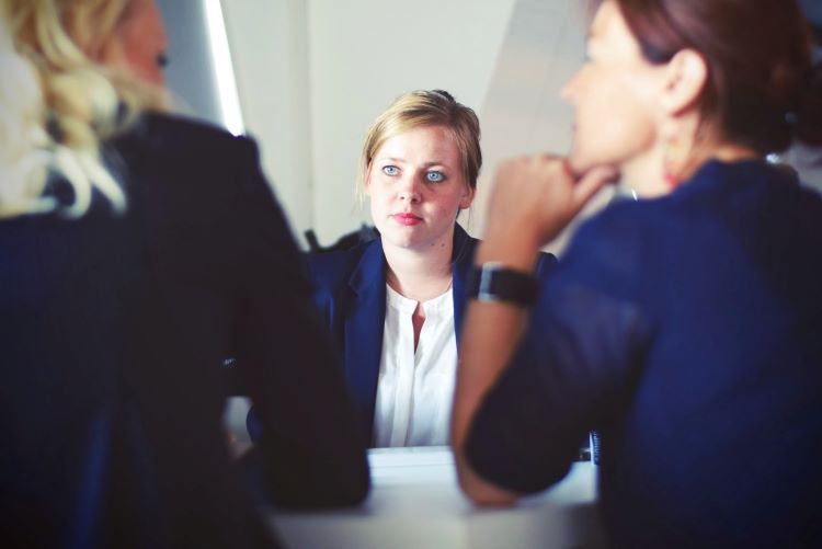 A lawyer with two clients